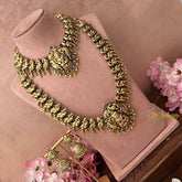 Vriksham Antique Lakshmi With Golden Peacock Bridal Set-Gold Bead-G20764